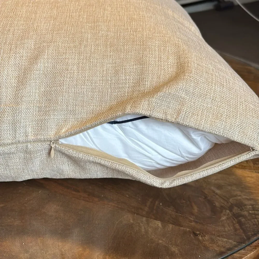 COPY - 24” beige canvas throw pillow NWOT